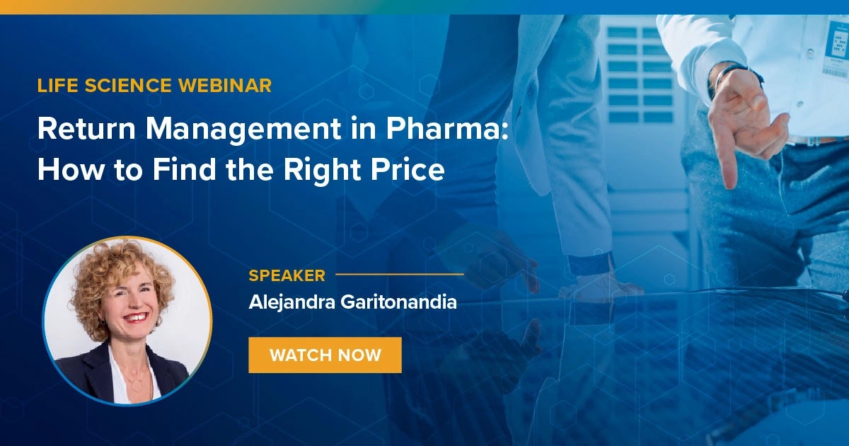 Webinar su richiesta:  How to Find the Right Price in Pharama